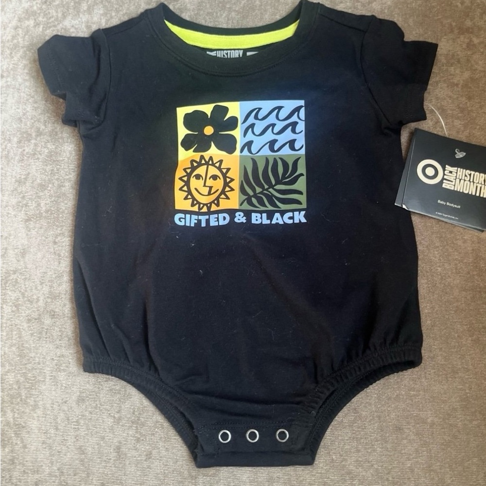 Target Kids One Piece Bodysuit - Black with Multicolor Design